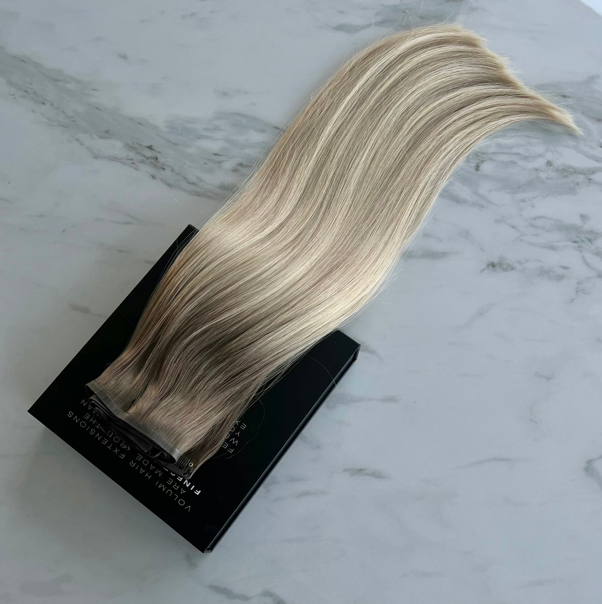 LIGHT BLONDE (ROOTED) - Ultra Seamless Clip In Human Hair Extensions