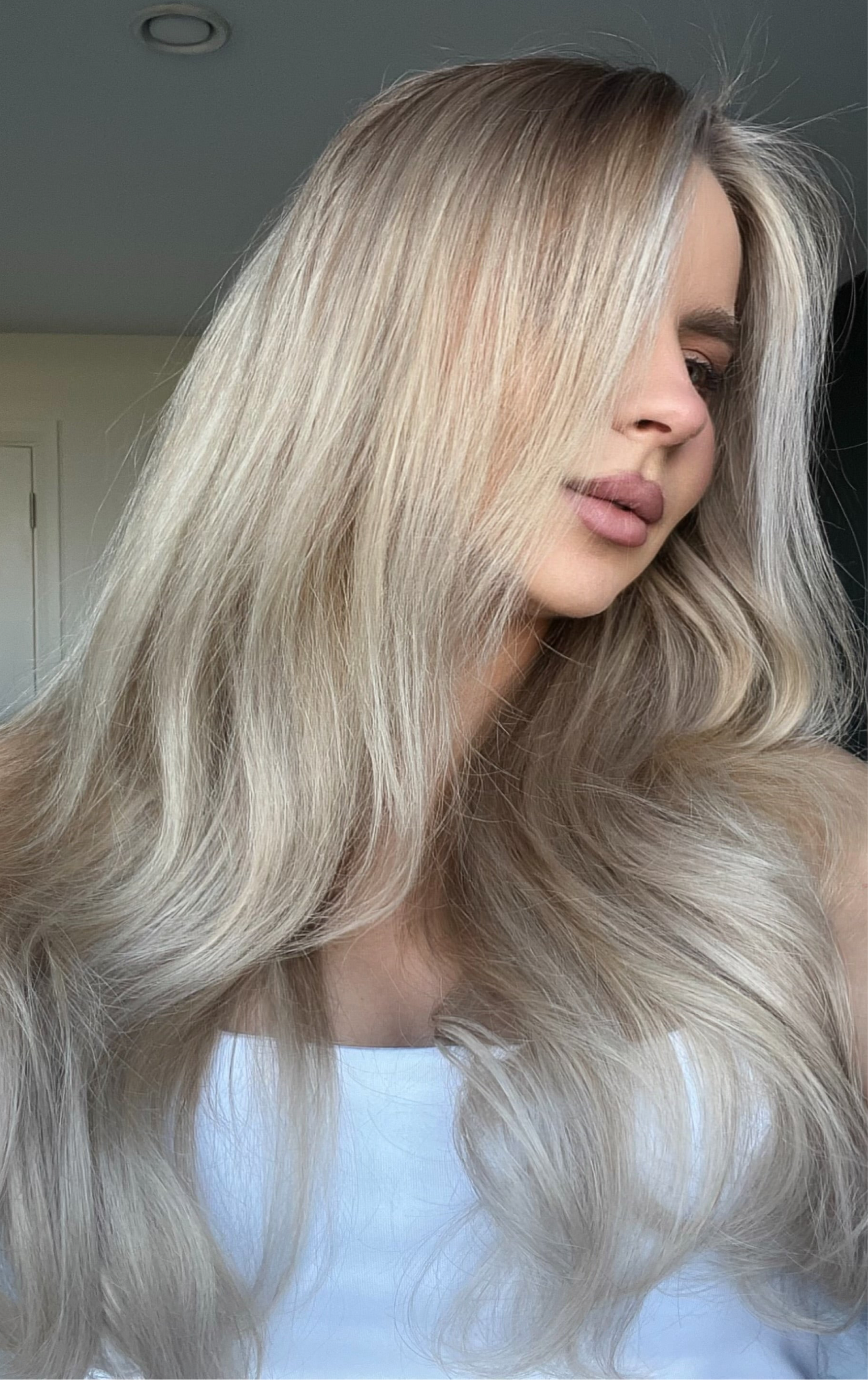 ASH BLONDE - Ultra Seamless Clip In Human Hair Extensions