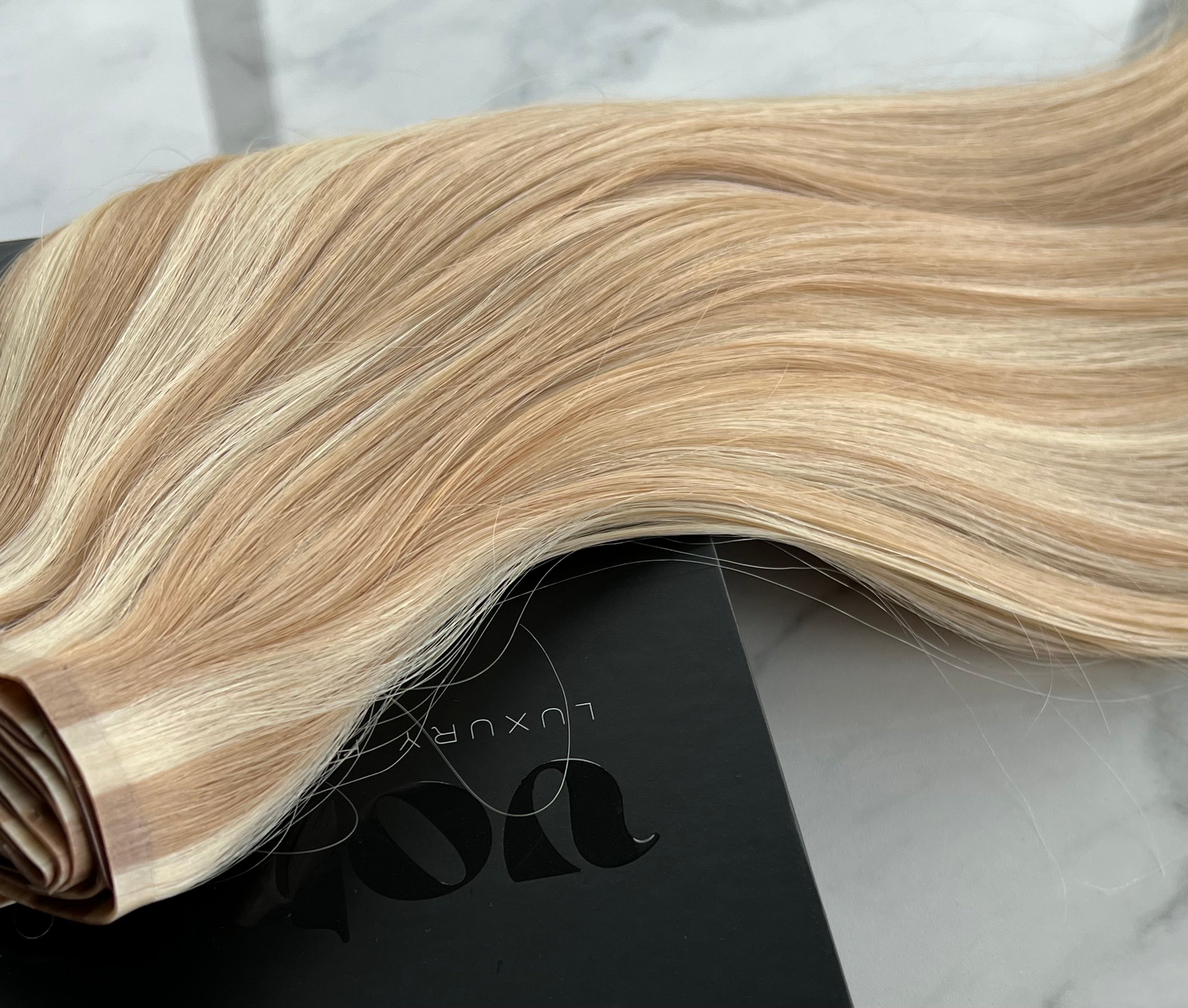 CARAMEL HIGHLIGHTS - Ultra Seamless Clip In Human Hair Extensions