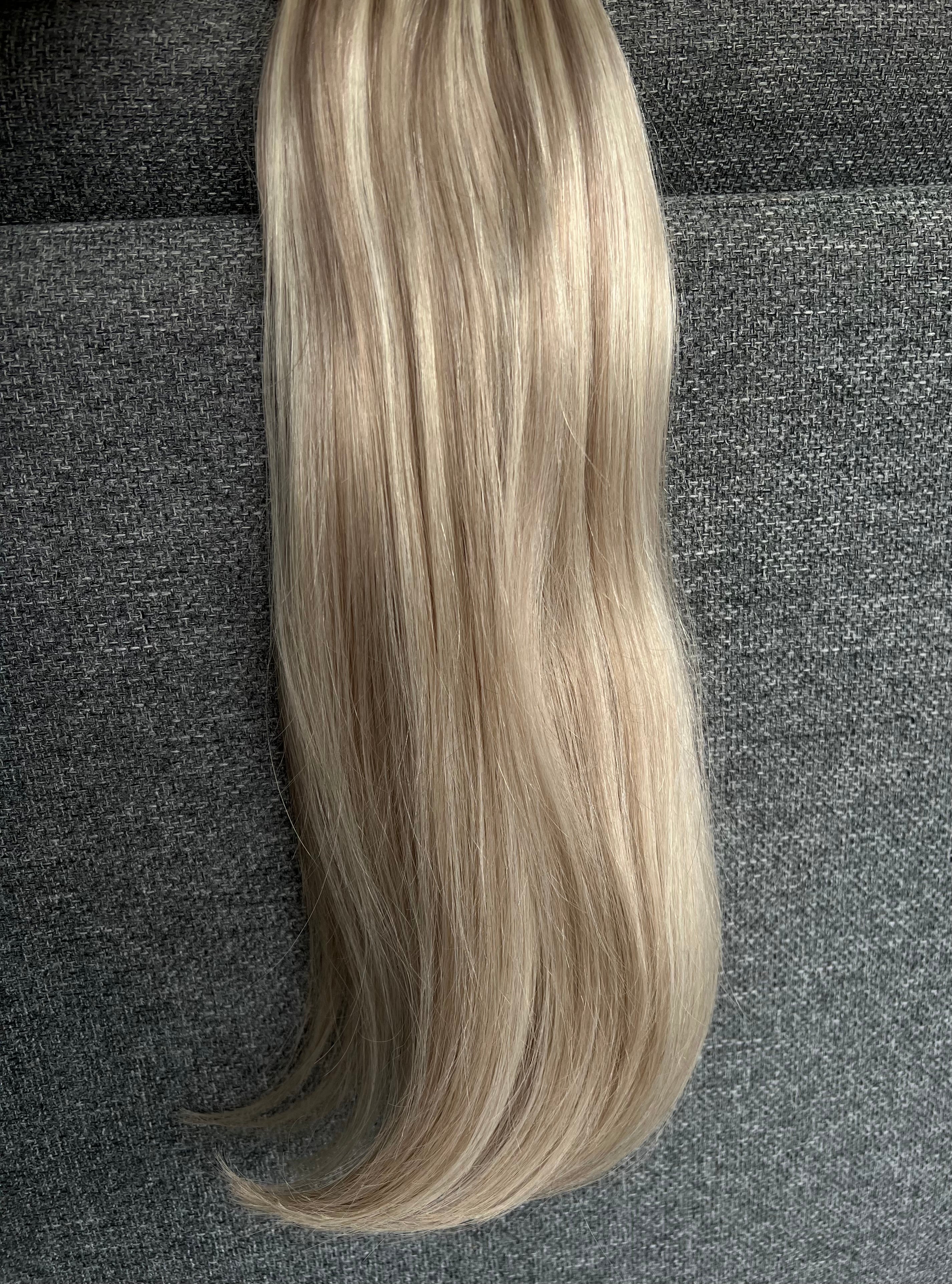 ASH BLONDE - Ultra Seamless Clip In Human Hair Extensions