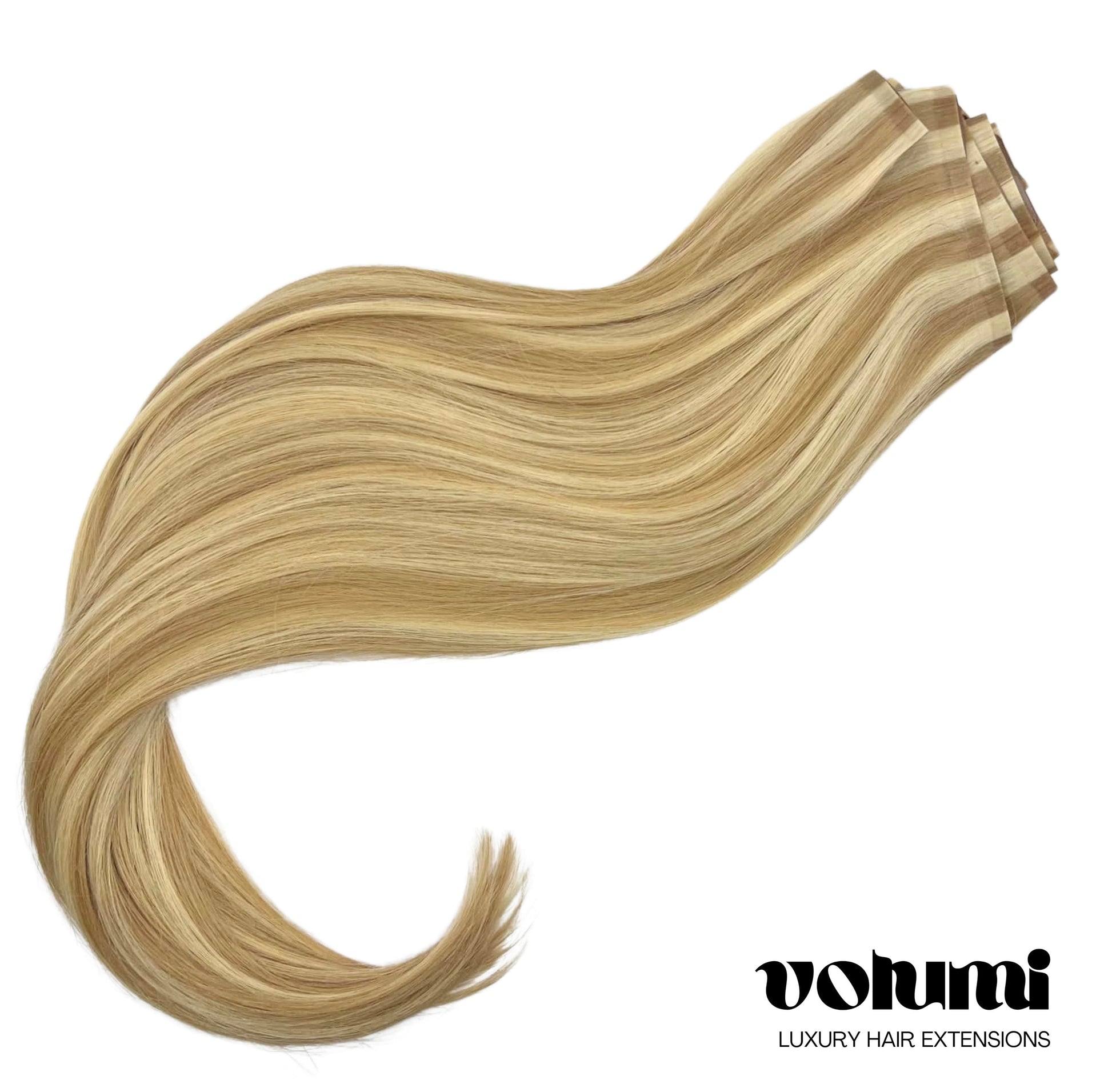 Volumi Seamless Clip Ins Sunset Blonde Highlights, hair extensions ireland, beauty works, cascata, easilocks, clip hair