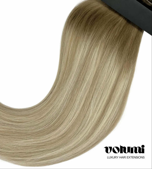 Volumi Seamless Clip in Hair Extensions Oatmilk Blonde, Luxy hair, CLip hair, hair extensions ireland, easilocks, foxy locks