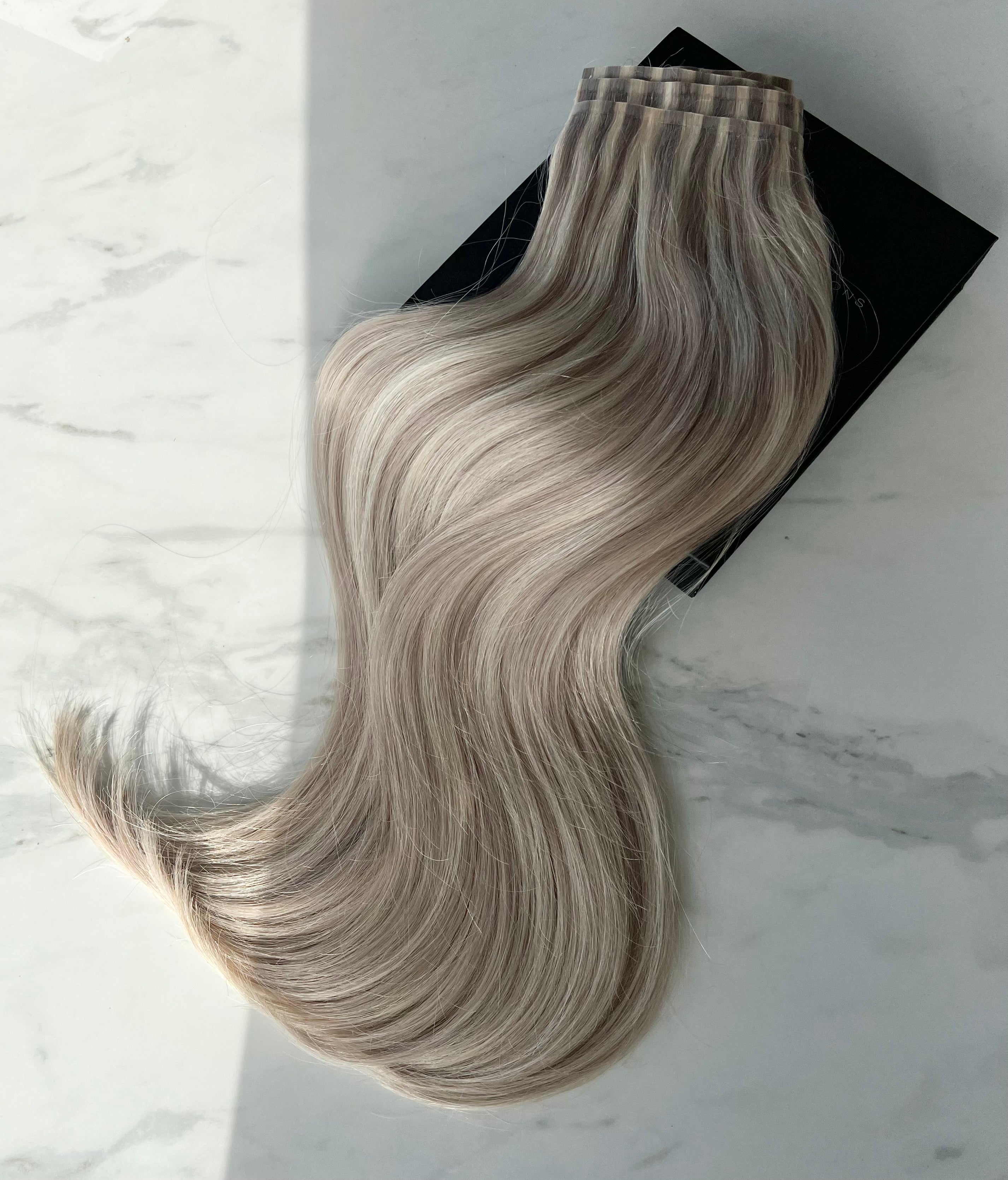ASH BLONDE - Ultra Seamless Clip In Human Hair Extensions