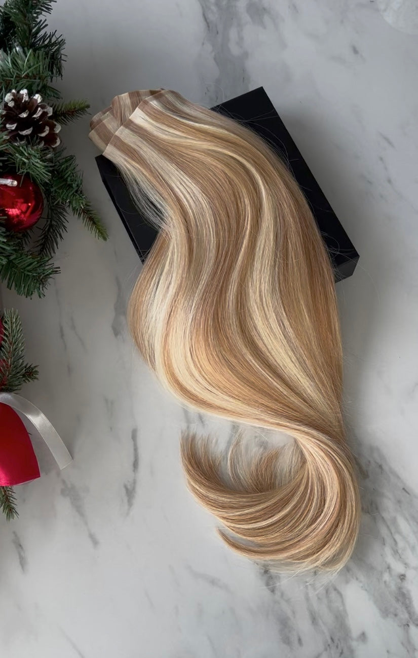 SUNSET BLONDE - Ultra Seamless Clip In Human Hair Extensions