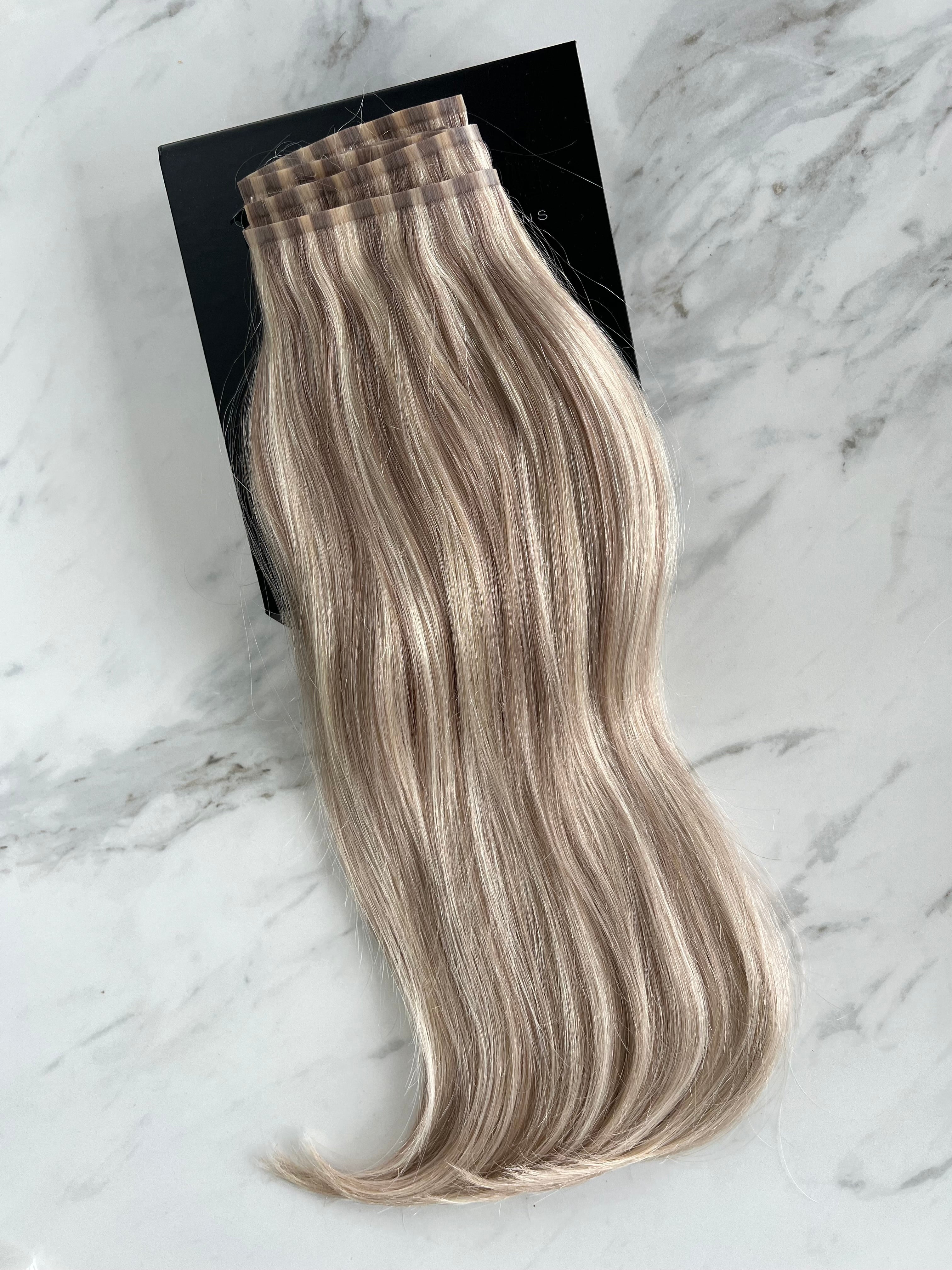 ASH BLONDE - Ultra Seamless Clip In Human Hair Extensions