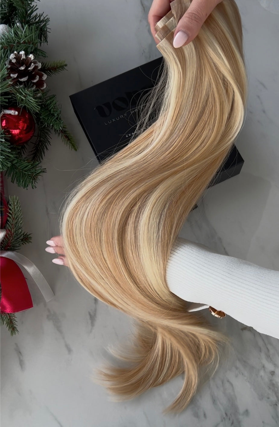 SUNSET BLONDE - Ultra Seamless Clip In Human Hair Extensions